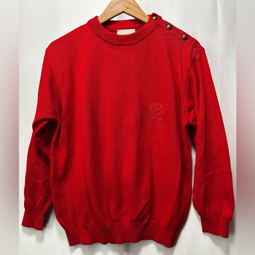 Vintage United Colors Of Benetton Sweater Womens Knit Italy Button Cold Shoulder